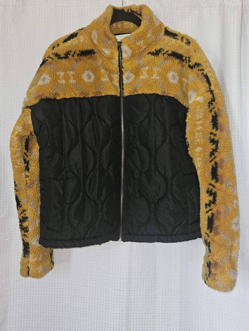 Thread & Supply Mixed Media Jacket Yellow Aztec Black Medium